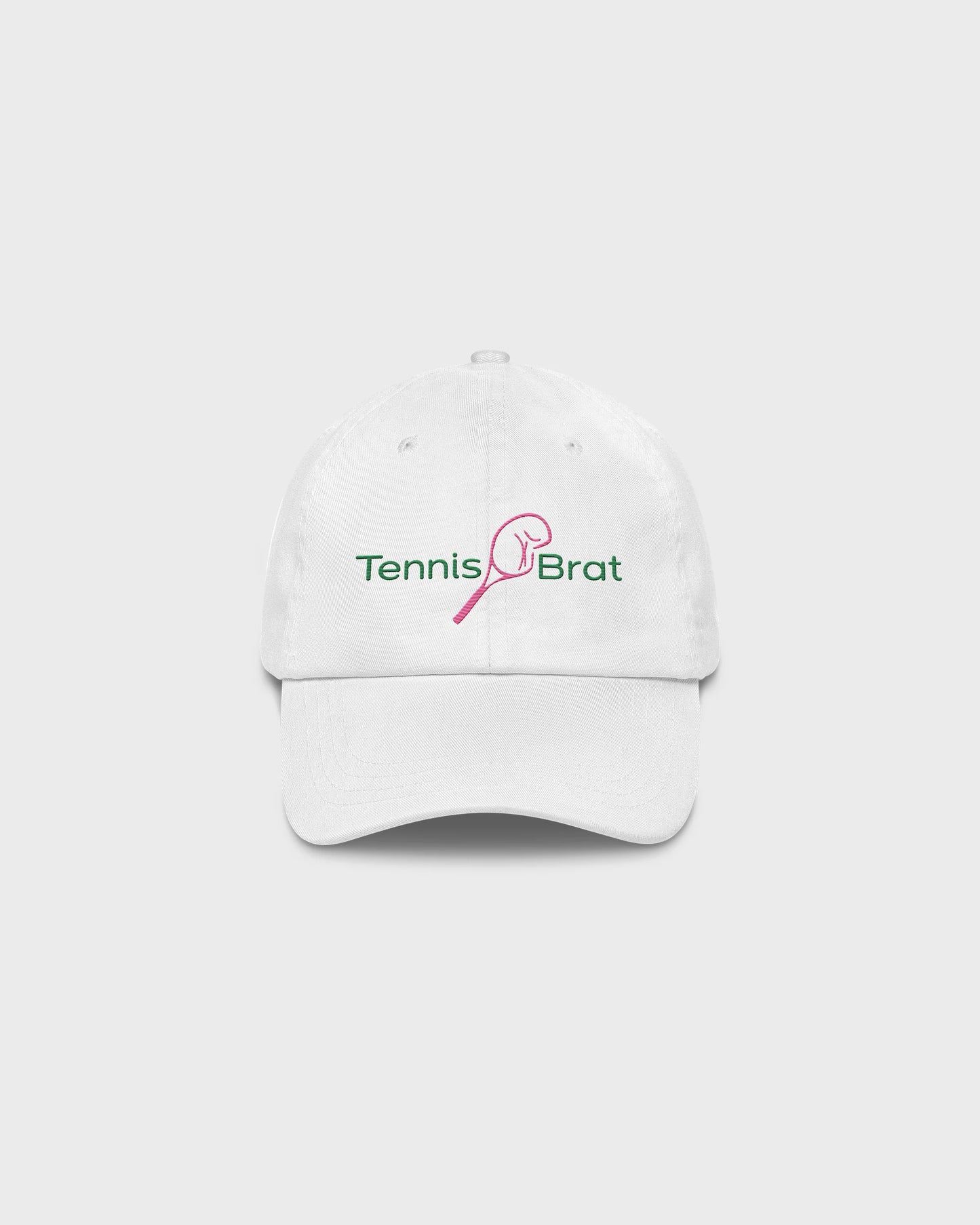 Tennis Brat Embroidered Green & Pink Classic