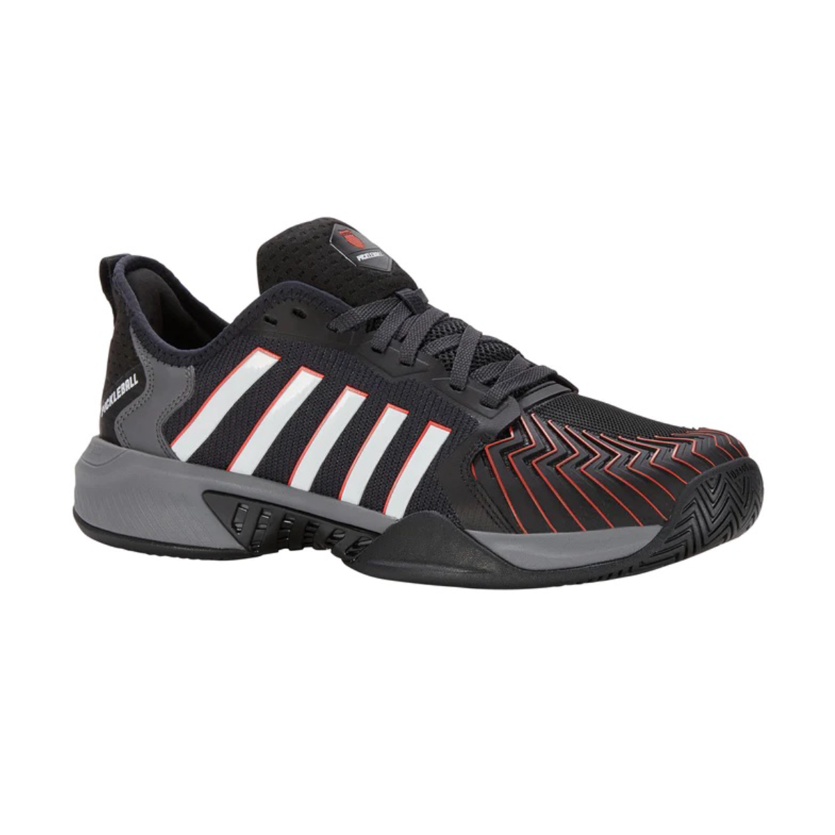 KSwiss Mens Shoe PICKLEBALL SUPREME - JET BLACK/STEEL GRAY/SPICY ORANGE