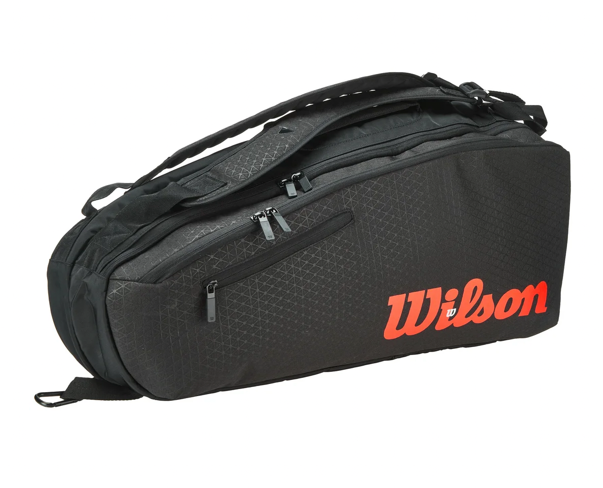Wilson Super Tour Clash v3 6-Pack Racquet Bag Black/Infrared
