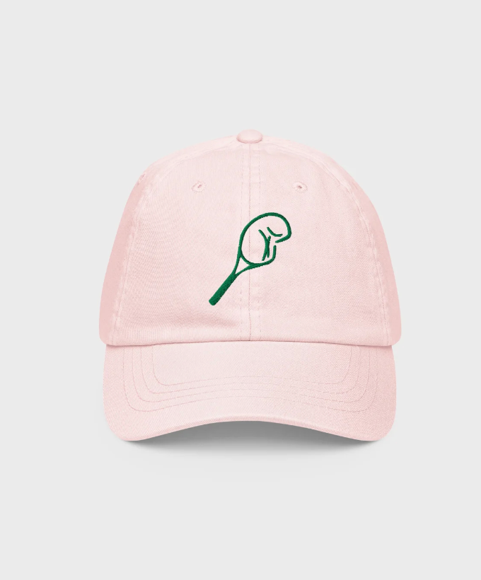 Tennis Brat Embroidered Hat Country Club- Green/Pink