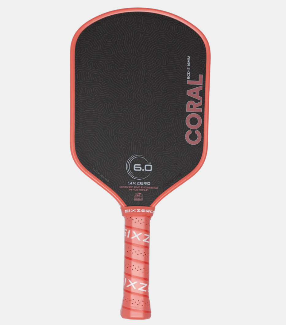Six Zero Coral 16mm Elongated Pickleball Paddle - Coral Pink