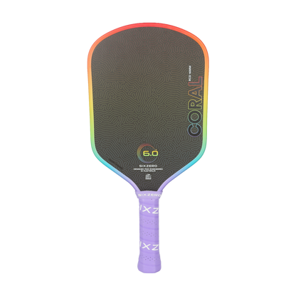 Six Zero Coral Hybrid 16mm Pickleball Paddle - Rainbow