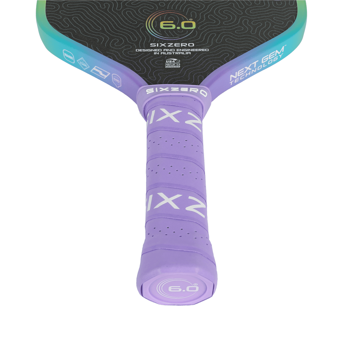 Six Zero Coral Hybrid 16mm Pickleball Paddle - Rainbow