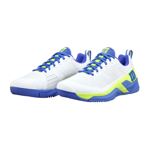 Wilson Rush Pro 4.5 Mens Shoes - White / Amparo Blue / Safety Yellow