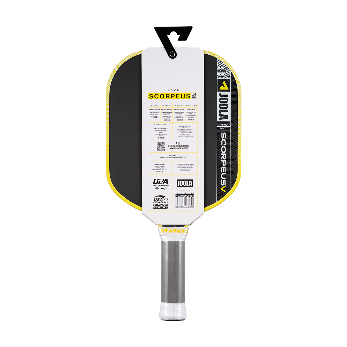 JOOLA Scorpeus Pro V Anna Bright JOOLA Yellow 14mm Pickleball Paddle