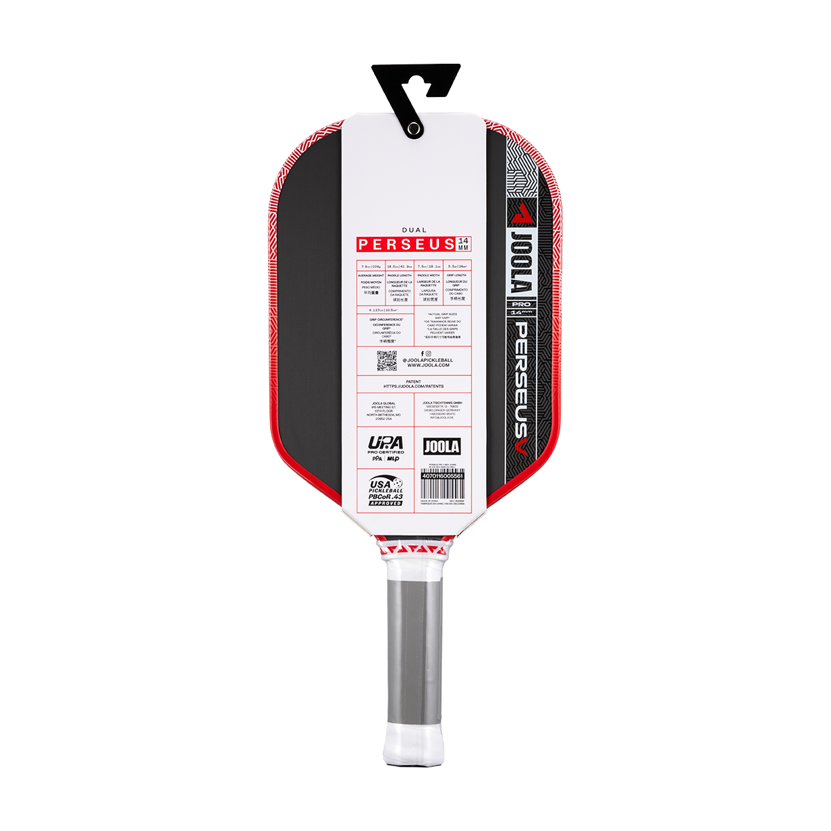JOOLA Perseus Pro V Ben Johns Blaze Red 14mm Pickleball Paddle