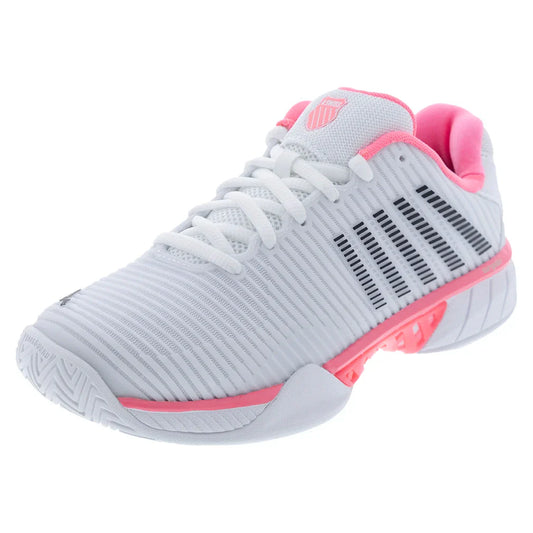 Hypercourt Express 2 Women's Tennis Shoes -  White and Neon Pastel Pink