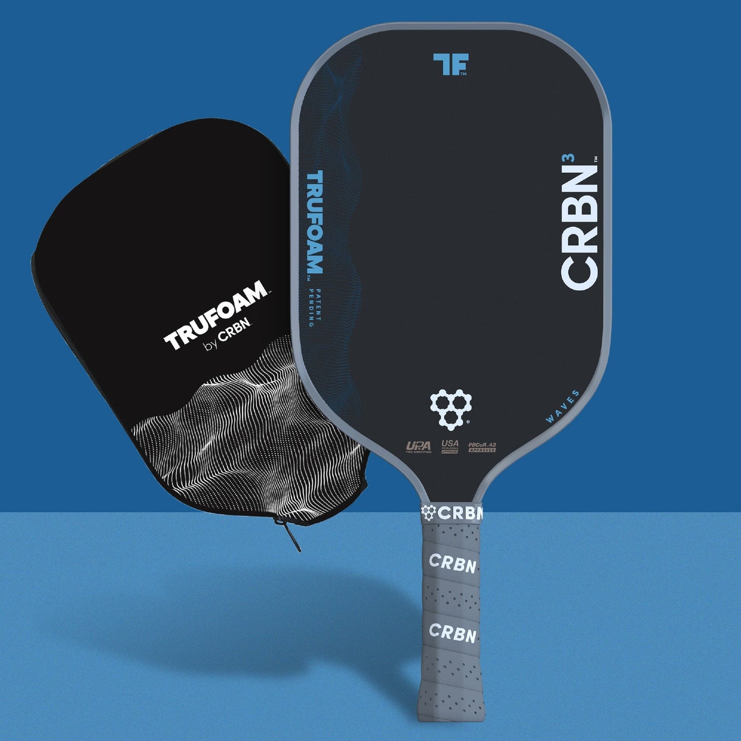 CRBN 3 TruFoam Waves Pickleball Paddle | (Elongated, Short Handle)