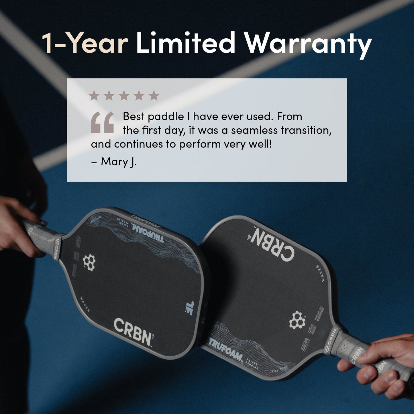 CRBN 4 TruFoam Waves Pickleball Paddle | (Hybrid, AeroCurve)