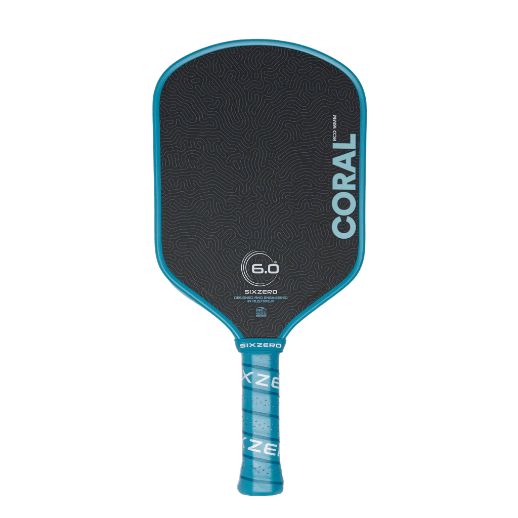 Six Zero Coral 16mm Hybrid Pickleball Paddle - Ocean Blue