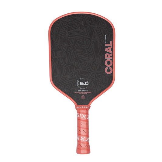Six Zero Coral 16mm Hybrid Pickleball Paddle - Coral Pink