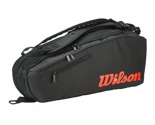 Wilson Super Tour Clash v3 6-Pack Racquet Bag Black/Infrared