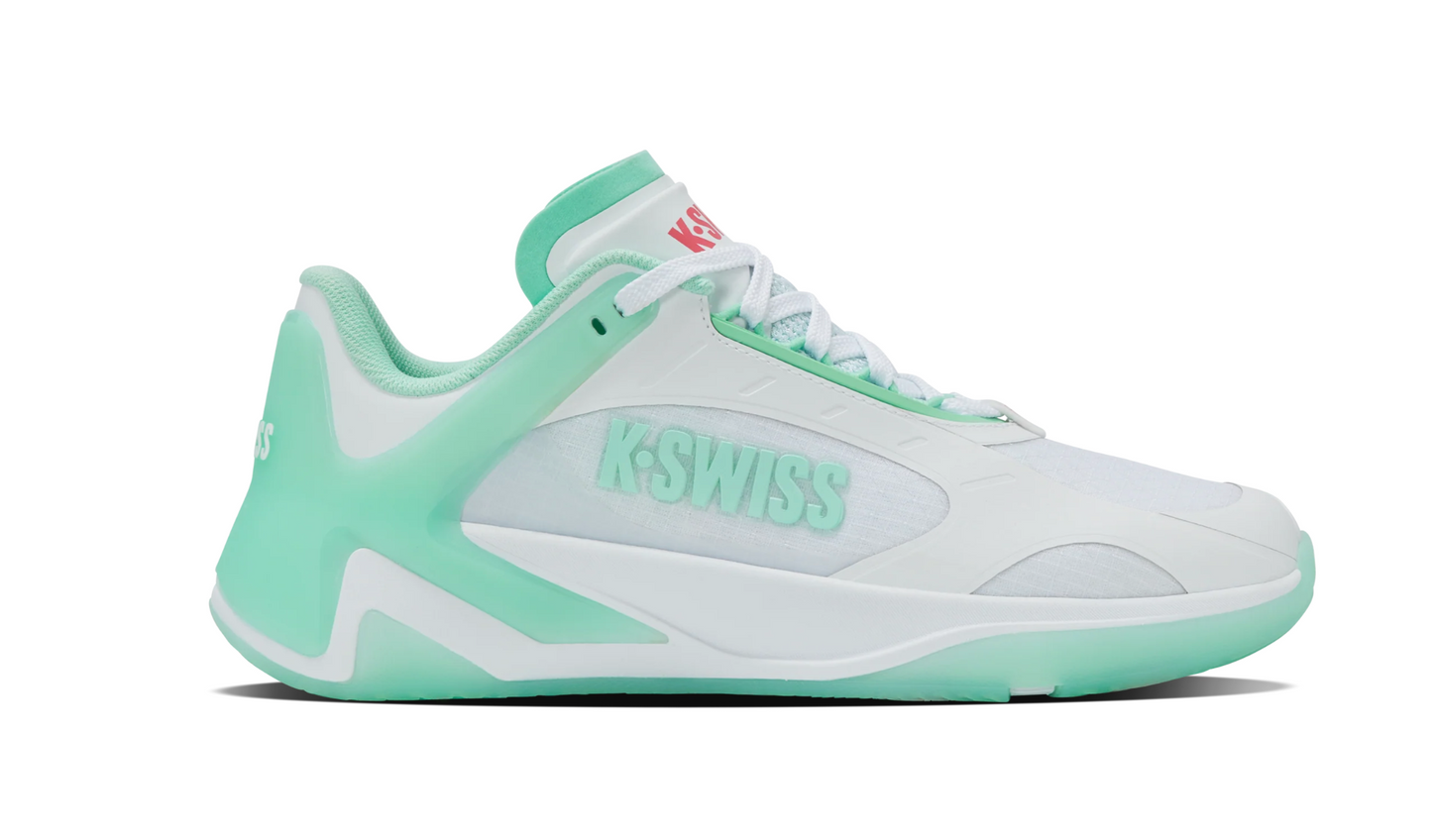 Kswiss K-Frame Pickleball Women's Shoe - WHITE/NEON MINT/HOT NEON PINK