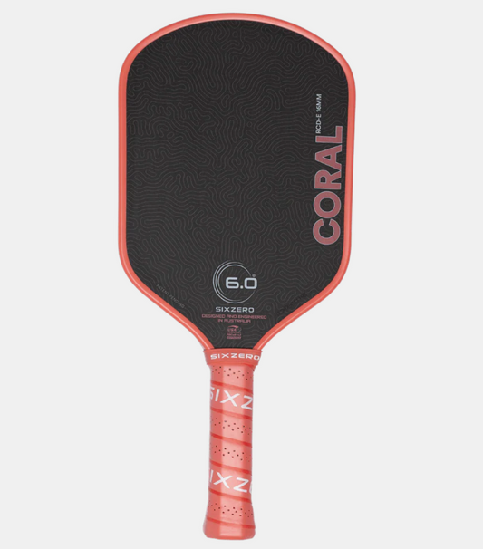 Six Zero Coral 16mm Elongated Pickleball Paddle - Coral Pink